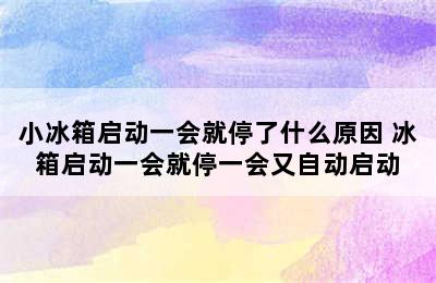 小冰箱启动一会就停了什么原因 冰箱启动一会就停一会又自动启动